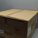 Eamonex Low Profile DC Small Black and Gold Wicker Ceiling Fan with Light Fixture and Remote,Enclosed Rattan Caged Flush Mount Bladeless Wooden Fandelier for Kitchen Bedroom Indoor