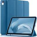 Akkerds Compatible with iPad (A16) 11th Generation Case 11 Inch 2025, for iPad 10th Generation Case 10.9 Inch 2022 with Pencil Holder, Slim Trifold Stand Protective Cover with Soft TPU Back, Bluemist