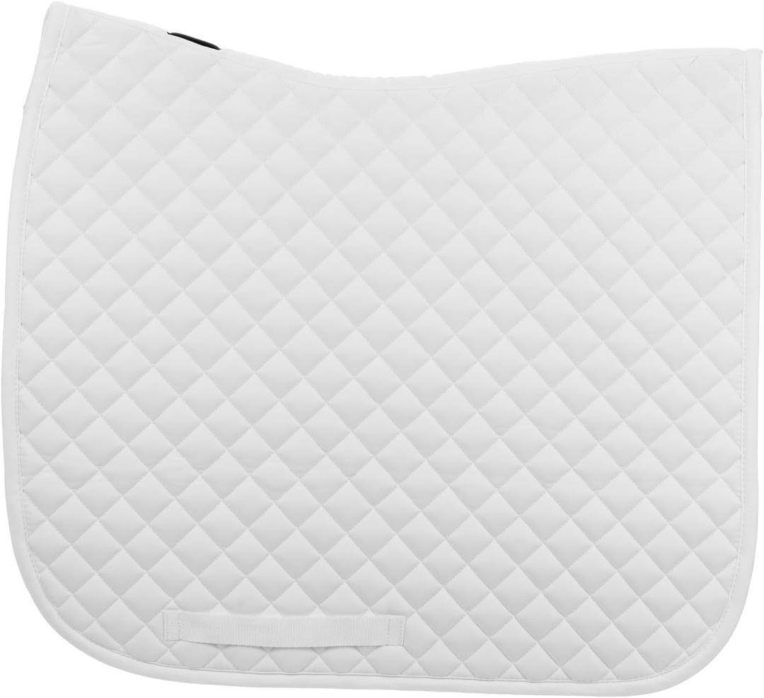 Equinavia Harstad Dressage Saddle Pad | Classic & Durable | Moisture-Wicking Tricot Backing (Horse, White)