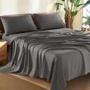 Shilucheng 100% Cotton Queen Size Sheets Set - 1500 Thread CountLuxury Egyptian Cotton Bed Sheets5-Star Hotel Quality Sheets, Breathable & Cooling, 16 Inch Deep Pocket - 4 Piece (Dark Grey)