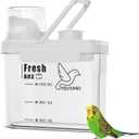 1.7 Qt/1.6 L Bird Seed Storage Container with Lids Airtight Measuring Cup, Bird Seed Dispenser Pet Food Container Are Used to Store Bird Food, Chicken Feed BPA Free (1.6L, White)