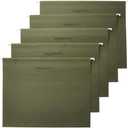 Amazon Basics Hanging File Folders with Adjustable Tabs, Sturdy Expandable Document Organizer, Letter Size 8.5x11 inch, Green, 25-Pack