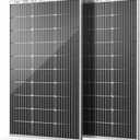 HQST Bifacial 200 Watt 12V Solar Panel, 9BB Monocrystalline Solar Panel High Efficiency Module PV Power for Battery Charging Boat, Caravan and Other Off Grid Applications,2 Pack
