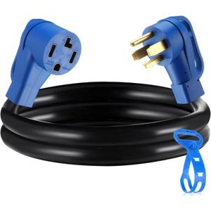 Kanayu 6.6 FT 4 Prong Dryer/EV Extension Cord 30 Amp NEMA 14-30P to 14-30R for Level 2 EV Charging and Dryer Power Flexible Cable STW 10 Gauge Cord with Grip Handle ETL Listed (Blue and Black)