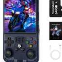 R36Max Retro Handheld Game Console, Video Game Console with 64G TF Card, 4000mAh Rechargeable, Linux System, 4.0 Inch IPS Screen Portable Pocket Arcade, Gray
