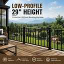 Porch and Deck Railing, 3ft W x 36in H Railing with Screws, Black Textured Powder Coating Rail System for Outdoor Decks, Porches and Balconies, Terraces, Gardens