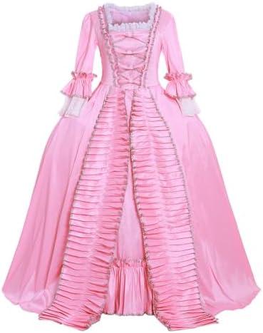 CosplayDiy Women's Queen Marie Antoinette Rococo Ball Gown Gothic Victorian Dress Costume Pink And White Size M