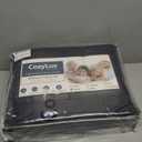 CozyLux Queen Comforter Set Black, 7 Pieces Bed in a Bag, Black Comforter Queen Size, All Season Bedding Sets with Stitch Quilted Comforter, Flat Sheet, Fitted Sheet, Pillowcases