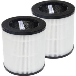 PUREBURG Replacement Filters Compatible with Tailulu D09 Air Purifiers,2-Pack H13 True HEPA 4-Stage Filtration Activated carbon 2-in-1 Air Clean Dust VOCs Odor