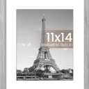 upsimples 11x14 Picture Frame, Display Pictures 8x10 with Mat or 11 x 14 Without, Wall Hanging Photo Frames, Gray, 1 Pack