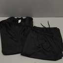 Lounge Sets for Women 2 Piece Outfits V Neck Button Sweatshirt Wide Leg Pants Matching Set Sweatsuits (X-Large, Black)