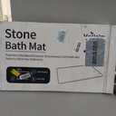 Veeloim Stone Bath Mat Diatomaceous Earth Shower Mat Non-Slip Super Absorbent Diatomite Stone Bath Mats for Bathroom Floor Quick Drying Natural Easy to Clean(23.6''×15.4" White)