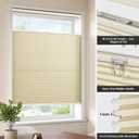LazBlinds Top Down Bottom Up (TDBU) Cordless Cellular Shades Light Filtering with Privacy, Thermal Insulation, Noise Reduction Honeycomb Blinds for Windows 27" W x 64" H, Beige - Light Filtering