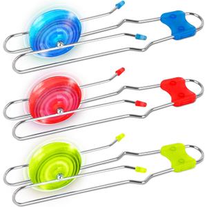 ArtCreativity Retro Light Up Gyro Wheels Set for Kids- 3, 8.5 Inch Gyroscope Rail Twisters Mesmerizing Spinning Lighting Effects, Spinning Top autism toys, sensory toys for kids, Gift for boys & Girls (3 Pack [Blue - Red - Green])