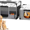 Portable Cat Playpen, Pet Dog Playpen, Kitten Puppy Play Pen for Indoor/Outdoor, Collapsible Cats Cages Enclosed Tent with Carrying Case, PVC Pipe Frame, 600D Oxford, 39" x 24" x 22" (Grey)