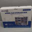 Storage Case for Hot Wheels - Carrying Display Case for 1/64 Scale Toy Cars, 48-Slot Double-Sided Transparent Organizer with Built-in Steps Prevent Sliding & Adjustable Dividers