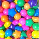 Rainbow Star Ball Pit Balls for Baby Ball Pit, Plastic Pit Star Balls, BPA Free Crush Proof Star & Round Shape Balls for Ball Pit