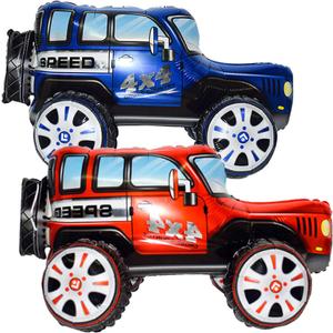 Firot 2 Vehicles 25.5 inch Large 4D Car Foil Balloon Off Road Racing Car Toy Balloon Children Gifts Boys Birthday Party Decorations Kids Toys Party Supplies Cute Baby Shower Decorations