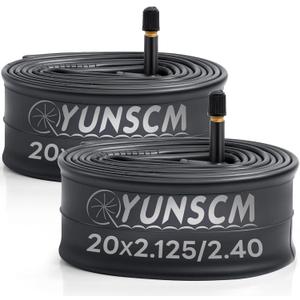 2-PCS 20" Bike Tubes 20x2.125/2.40 AV32MM Premium Quality Butyl 20 Inch Bicycle Tube Compatible with Kids, Road, MTB, City, BMX Bike Inner Tubes Schrader Valve