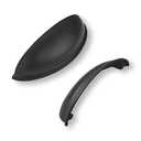 Khtumeware 2 Pack 4" Drawer Pulls Matte Black Cabinet Cup Pulls Kitchen Hardware Cabinet Handles Drawer Handles Knobs 4 inch Hole Center One Missing