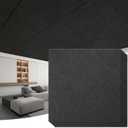 Art3d Acoustic Polyester Drop Ceiling Tiles, Waterproof 12-Pack 2ft x 2ft Ceiling Panels for Office Basement Kitchen Recording Room, No Sag BreakageReusable,Covers 48 Sq.Ft, Black