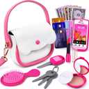 GJZZ Play Purse for Little Girls Toys - Toddler Purse Set Pretend Play Makeup Toys for 3 4 5 6 7 Year Old Girls, Kids Toy Purse Birthday Gifts for Ages 3-5 4-5 6-8 Years Old