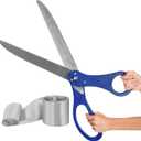Blue Ribbon Cutting Ceremony Kit  Giant Scisors Prop Blue 25 Inch Gigantic Scissors For Grand Opening Ribbon And Scissors 25'' For Ceremonies & Special Events Grand Opening Supplies