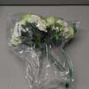 4 Bunches Green Peony Artificial Flowers for Decoration Faux Rose Fake Bouquet Silk Arrangements Table Centerpiece for Vase Cake Topper Bridal Baby Shower