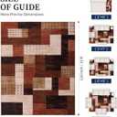 YIHOUSE Modern Washable 8x10 Area Rugs for Living Room, Brown Geometric Patchwork Rug for Bedroom Non Slip, Large Southwestern Tribal Carpet for Playroom Dining Room Home Office Decor