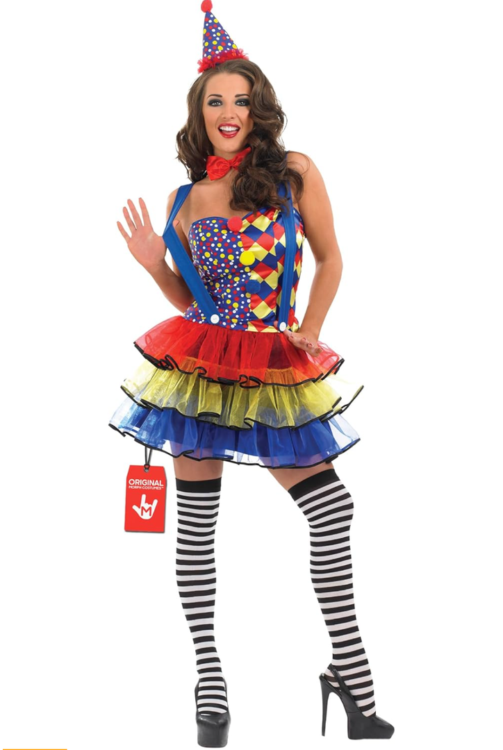 fun shack Clown Costume for Women, Colorful Clown Outfit, Fun Clown Attire for Parties and Events, Dress Up, Size XXL
