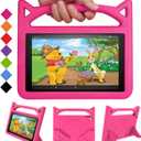 Fire HD 10 Tablet Case 2019 (Previous Model)-SHREBORN Shockproof Kid-Proof Cover with Stand Kids Case for Amazon Fire HD 10 Tablet(2019/2017/2015 Release) NOT for 2021 Released 11th Generation (New Pink)