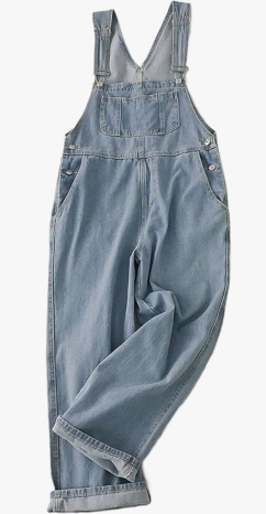 women's spring and autumn loose fit denim overalls XXL lightweight