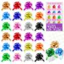 TUXIYA 24PCS 6 Inch Large Pull Bows,12 Colors Bow for Gift Wrapping,Party Gift Wedding Ribbon Bows for Wrapping Boxes or Flower Decorations,Perfect for Christmas Valentine's Day Decoration Bow