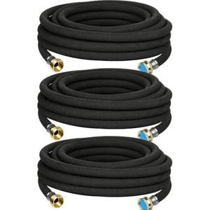 AMRITA Soaker Hose 5/8" 25FT 3 Pack Heavy Duty Garden Soaker Hoses with Aluminum Couplings, Garden Drip Irrigation Hose 70% Water Saving for Garden Lawn, Garden Raised Beds.(25FT*3)