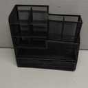 Marbrasse Mesh Pen Holder for Desk, Multi-Functional Pencil Organizer with Drawer, Desk Organizers and Accessories for Office Art Supplies (Black)