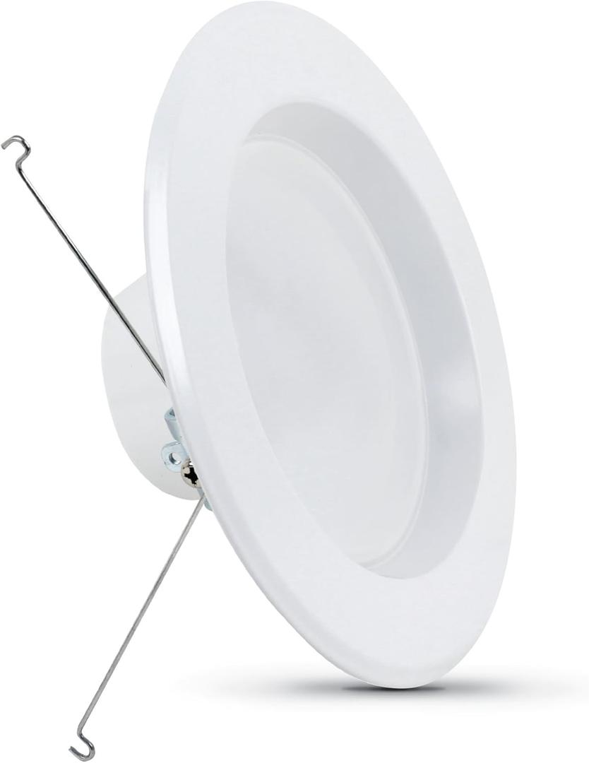Feit Electric 5-6 inch LED Recessed Downlight - Pre-Mounted Trim - Standard Base Adapter - 2700K CCT Soft White - Dimmable- 75W Equivalent - 45 Year Life - 925 Lumens, LEDR56/927CA (1 Count (Pack of 1))