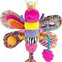 Lamaze Clip On Car Seat and Stroller Toy - Fifi the Firefly - Crinkle Car Seat Toys and Stroller Toys - Sensory Toys for Babies - Travel Toys for Car - Infant Toys Ages 0 Months and Up