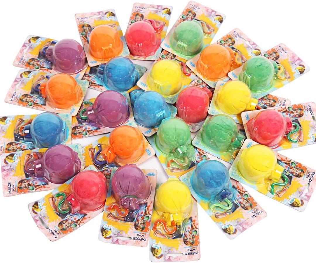 Color Powder Balls-24 Packs Holi Powder Colors Chalk Balls,200+ Throws Each Chalk Bomb,Family Activiies Outdoor for Color Run Photography,Party Games,Friends Photoshoot,Birthday,Festival
