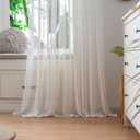 White Lightweight Sheer Curtains 84 Inches Long 2 Panels, 54 Inches Width, Semi-Transparent Hook Curtains, Soft Airy Drapes, Suitable for Bedroom and Living Room
