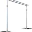 ALTSON Photo Backdrop Stand Heavy Duty 9.2x9.2Ft, Double Crossbar Pipe and Drape Stand Kit, Adjustable Metal Frame Background Stand with Flat Base for Wedding Party Birthday Photography Decoration