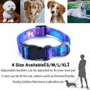 2PCS Cat Dog Collar and Galaxy Leash Set Pet Gift Adjustable Dogs Space Collars for Small to Large Pets (Small) (S (7"-12"))