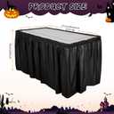 Breling 4 Pcs Plastic Table Skirt 29 Inches x 14 ft Disposable Table Skirt for Rectangle Tablecloth Wedding Shower Birthday Party Banquet(Black)