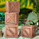 Humyoun 4 Pcs Jungle Safari Party Decorations Wooden Cardboard Boxes Jungle Safari Party Favor Paper Boxes Photo Booth Props for Wild West Birthday Baby Shower Zoo Wild Animal Decoration