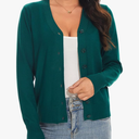 Women's V Neck Button Down Long Sleeve Cardigan Sweater XXL