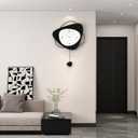 Large Wall Clock for Living Room Decor 16 Inch Black Modern Decorative Pendulum Wall Clock Non Ticking Battery Operated for Bedroom Kitchen Office Big Silent Metal Clock for Home Decor