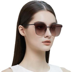 Trendy Cateye Aviator Gradient Sunglasses For Women Men Vintage Metal Sun Glasses