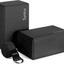 Syntus Yoga Block and Yoga Strap Set, 2 Soft Non-Slip Yoga Blocks 964 inches, 8FT Metal D-Ring Strap for Yoga, General Fitness, Pilates, Stretching and Toning
