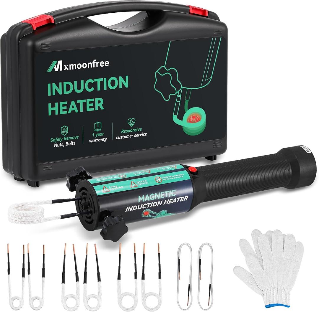 1500W Induction Heater Bolt Removal Tool, 8 Coils & Rugged Case for Nuts, Bolts & Bearings, Blue, 110V