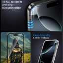 2 Pack for iPhone 16 Pro Screen Protector 9H Hardness Zero Bubble Auto-Dust Removal Installation, Dedicated to iPhone 16 Pro/16Pro Max Camera Lens Protector Metal[1 Pack] Full Coverage Protection