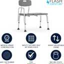 Flash Furniture HERCULES Series 300 Lb. Capacity Adjustable Gray Bath & Shower Transfer Bench with Back and Side Arm